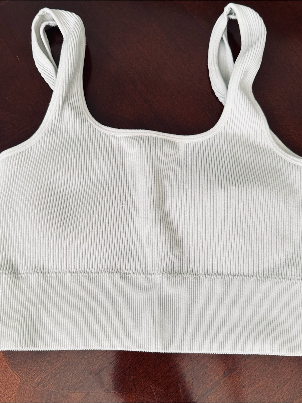 Zenana Ribbed Beige Tank Bralette Size L/XL